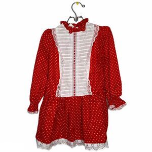 Vintage Roanna  Dot Lace Ruffle Dress